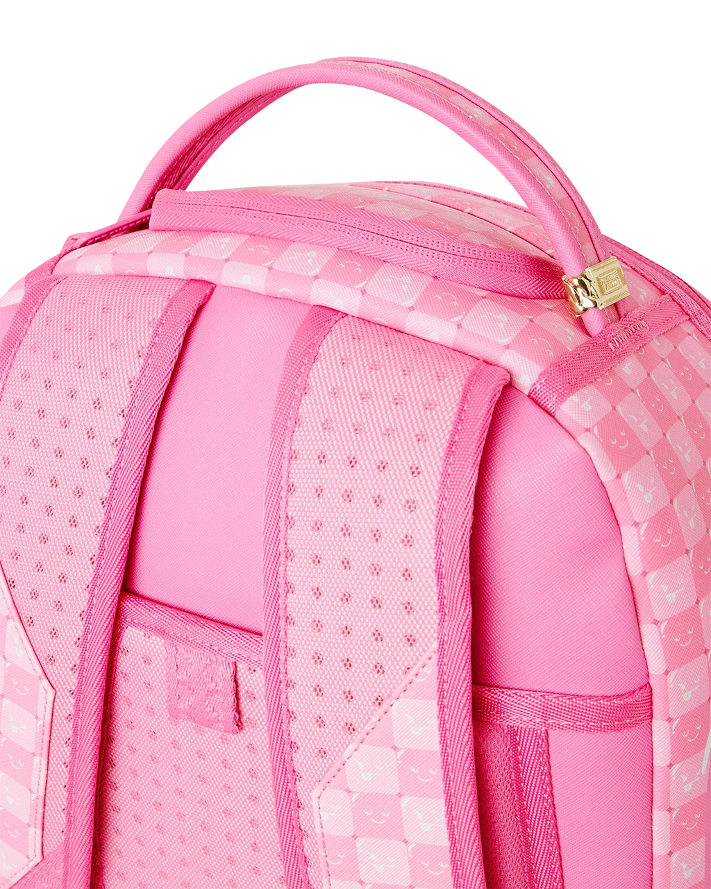 PINK NEW CHECK FACES BACKPACK