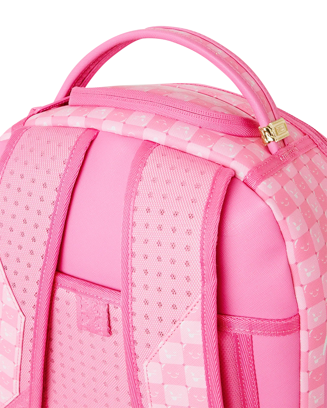 PINK NEW CHECK FACES BACKPACK