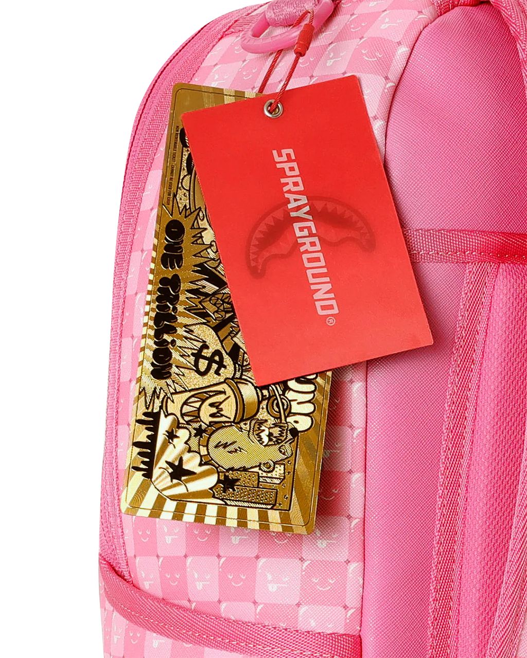 PINK NEW CHECK FACES BACKPACK