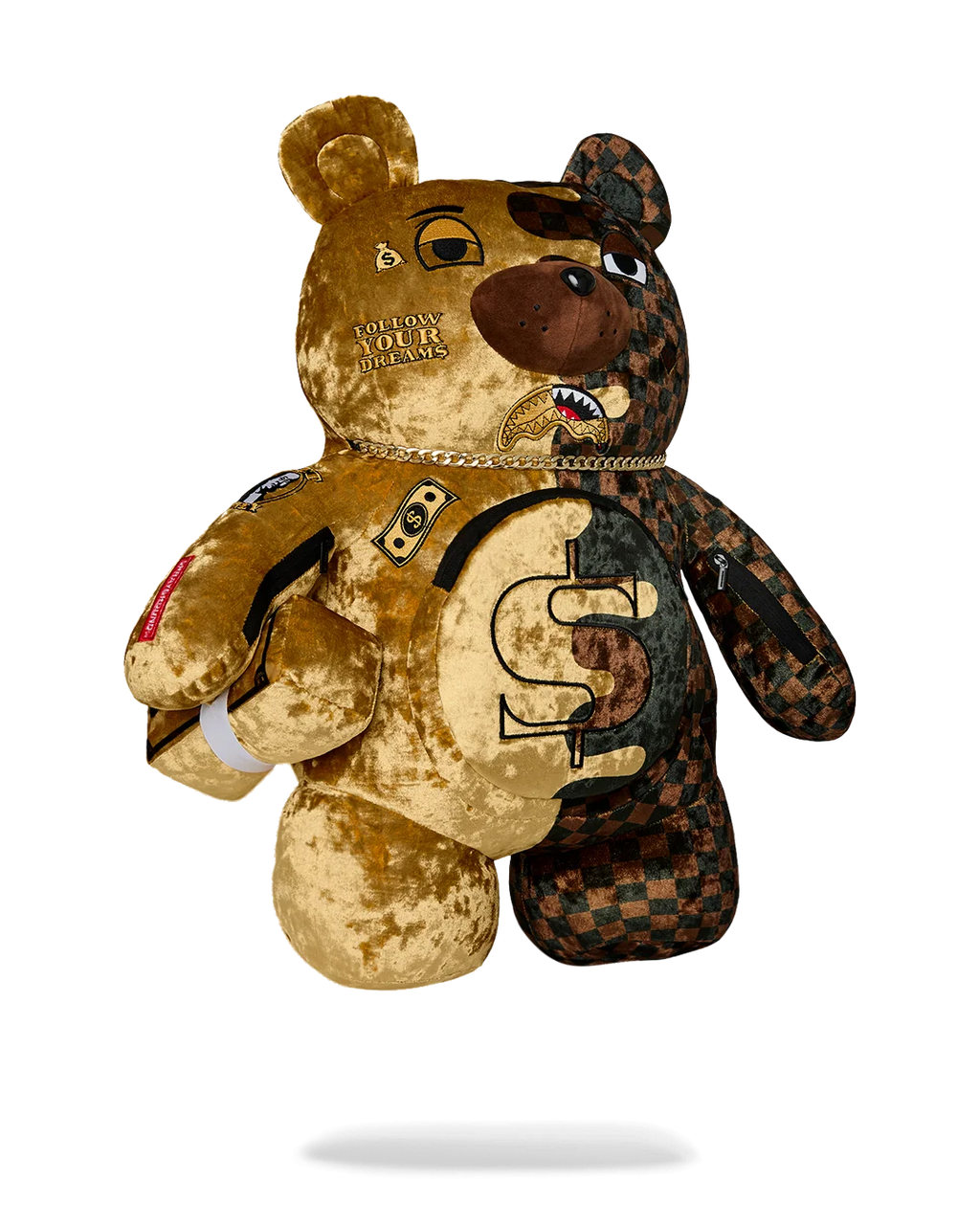 SHARKS IN PARIS GOLD DRIP MONEYBEAR BACKPACK