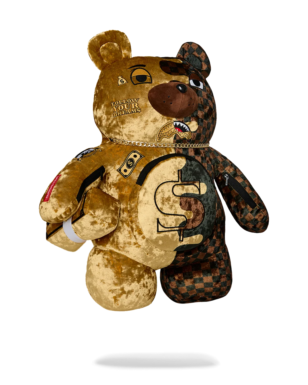 SHARKS IN PARIS GOLD DRIP MONEYBEAR BACKPACK