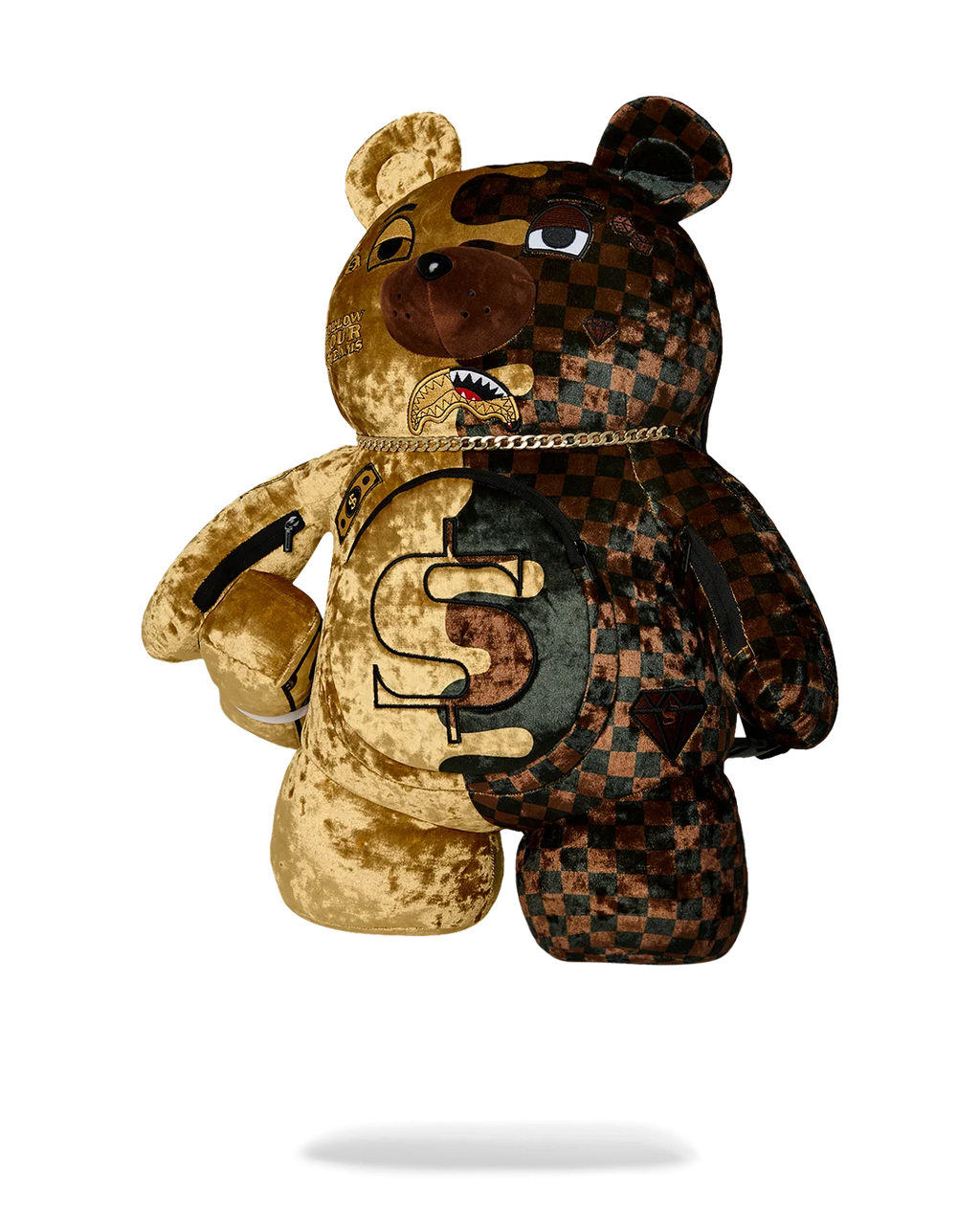 SHARKS IN PARIS GOLD DRIP MONEYBEAR BACKPACK