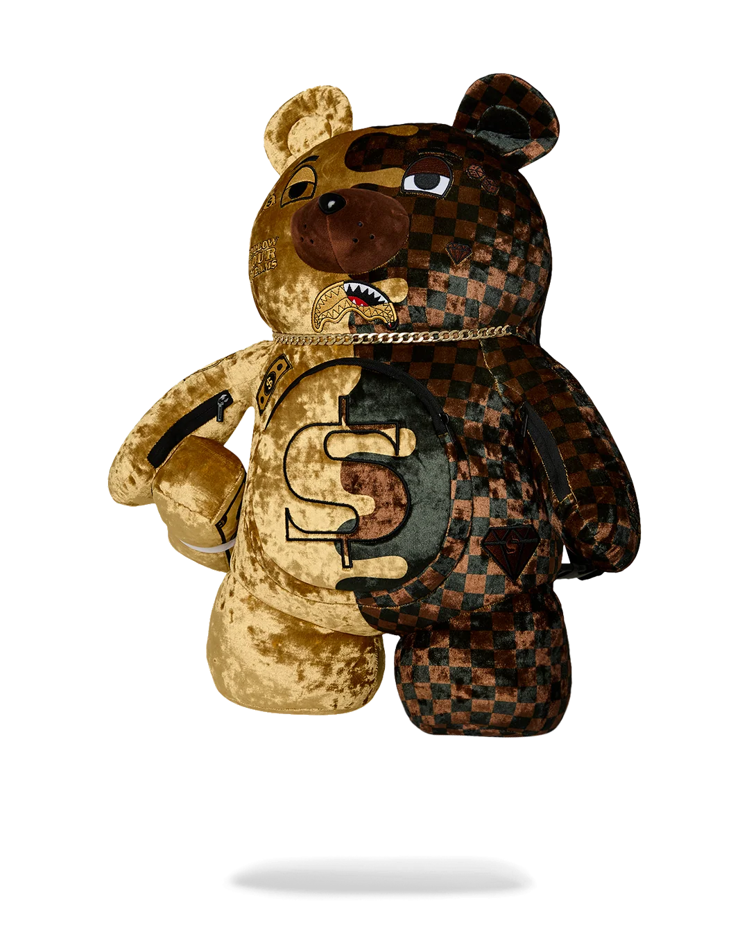 SHARKS IN PARIS GOLD DRIP MONEYBEAR BACKPACK