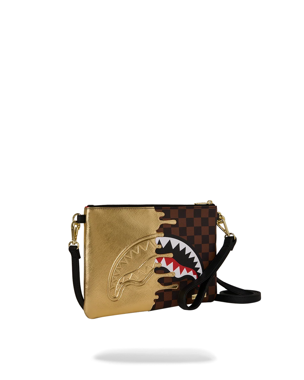 SHARKS IN PARIS GOLD DRIP CROSSOVER CLUTCH