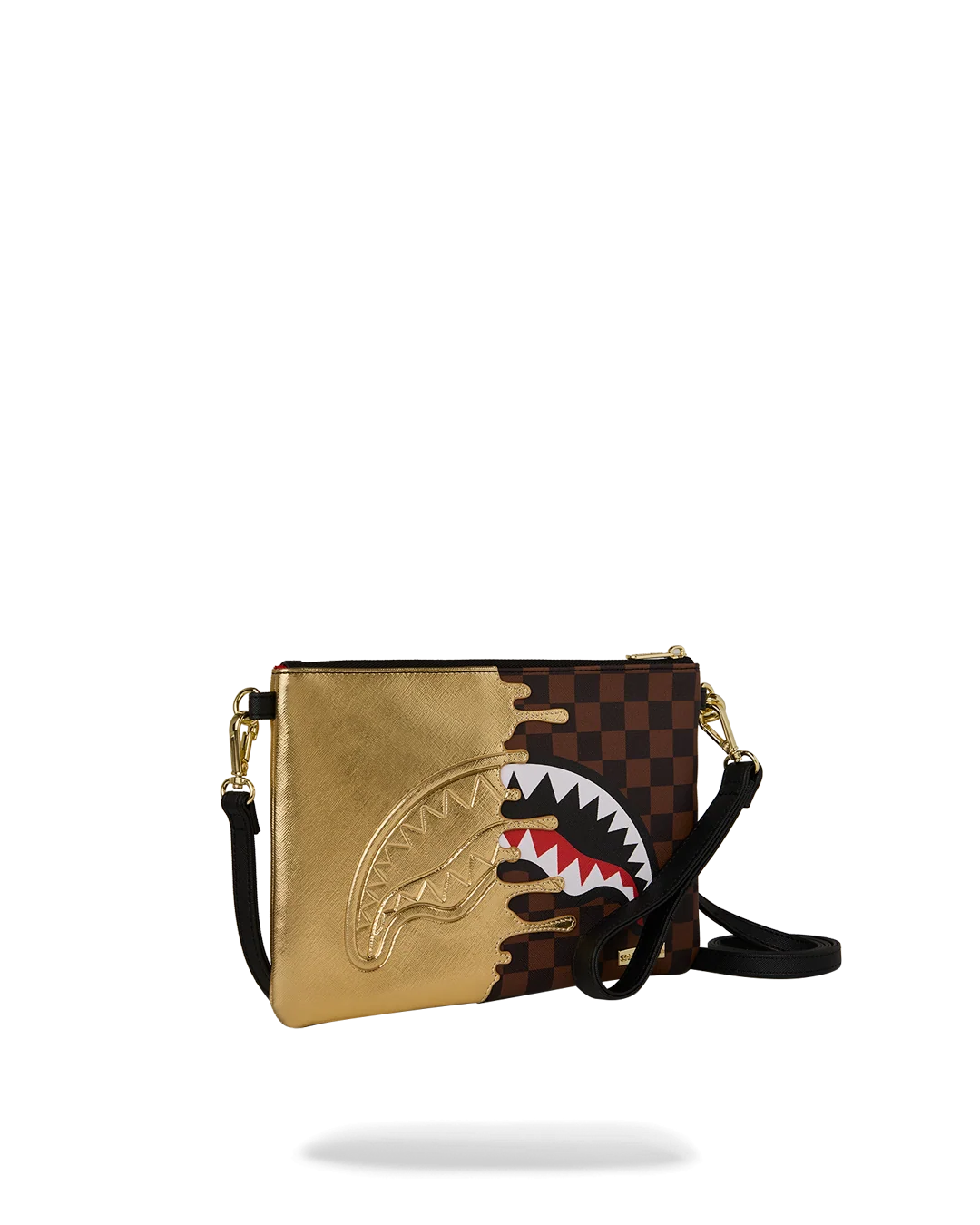 SHARKS IN PARIS GOLD DRIP CROSSOVER CLUTCH