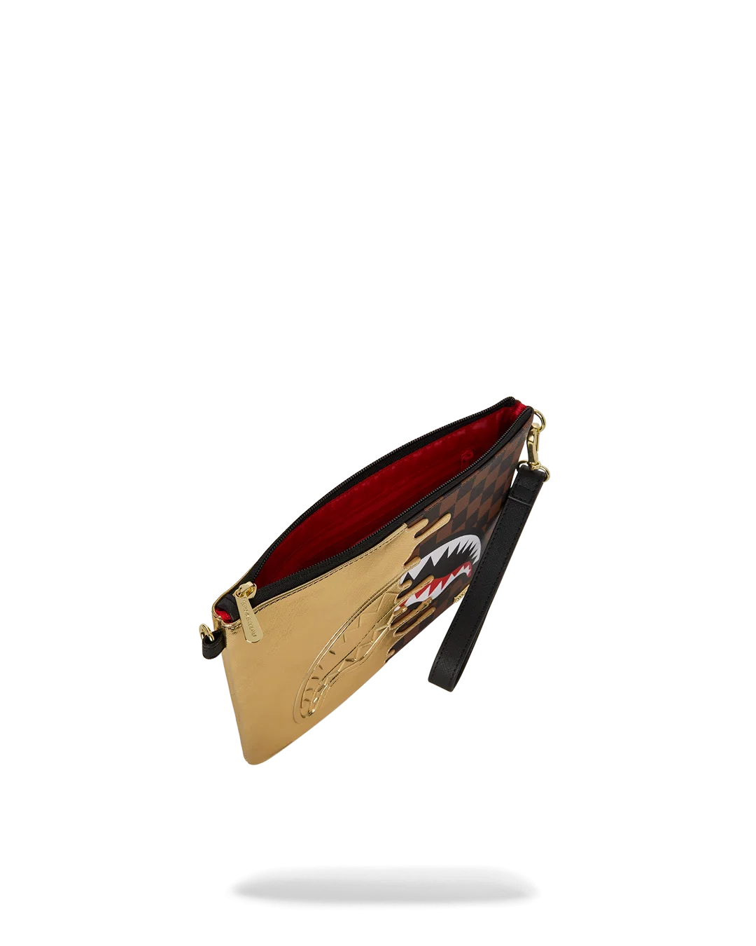 SHARKS IN PARIS GOLD DRIP CROSSOVER CLUTCH