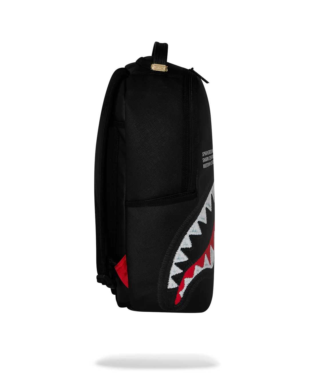 SHARK CENTRAL BLACK EMBROIDERED SHARK BACKPACK