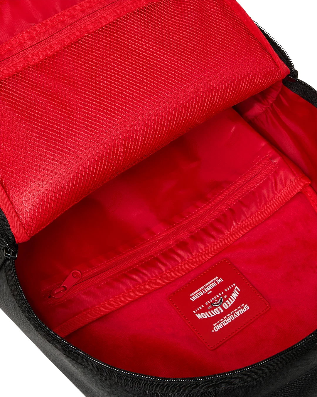 SHARK CENTRAL BLACK EMBROIDERED SHARK BACKPACK