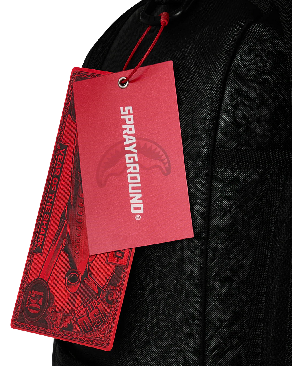 SHARK CENTRAL BLACK EMBROIDERED SHARK BACKPACK