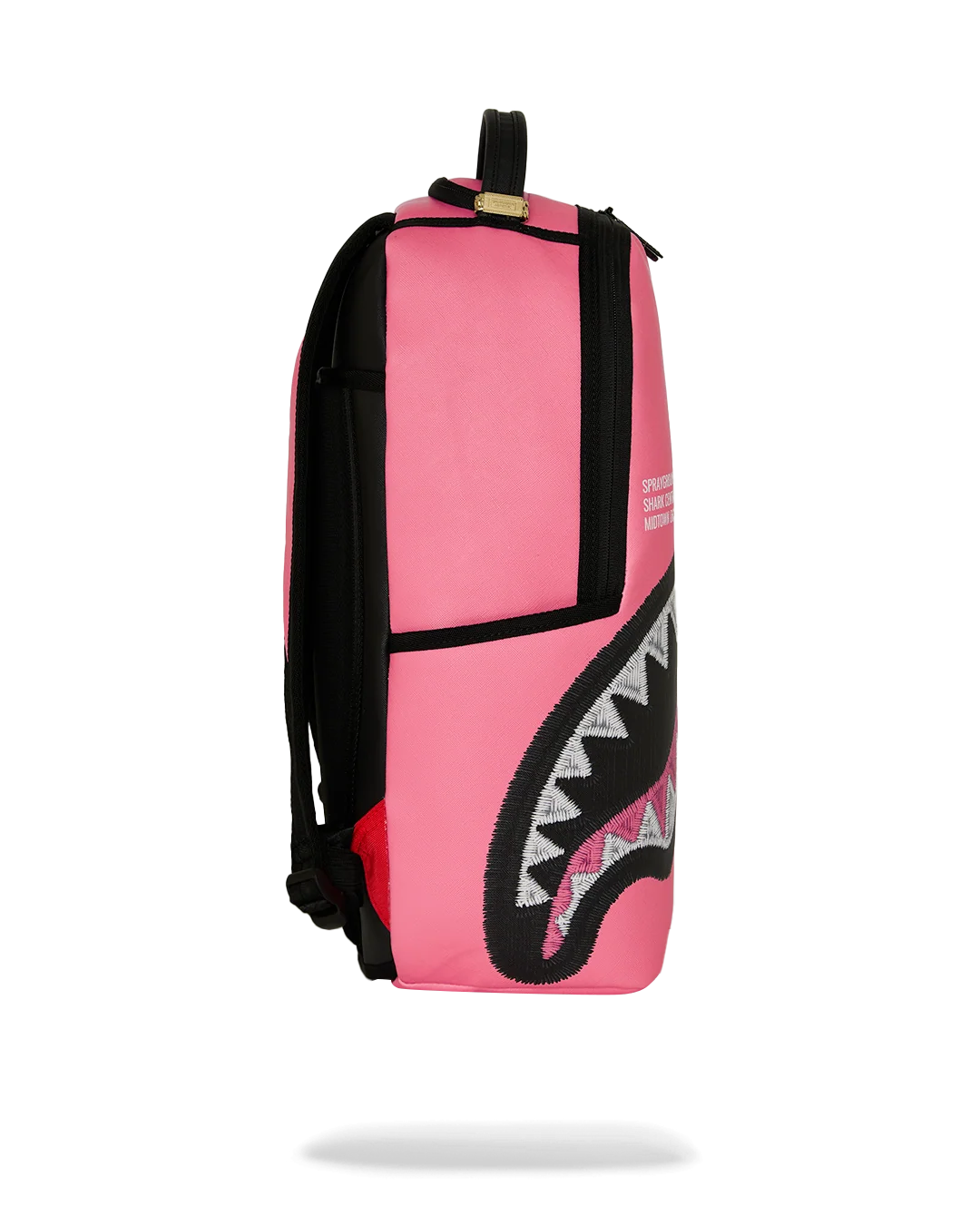 SHARK CENTRAL PINK EMBROIDERED SHARK BACKPACK