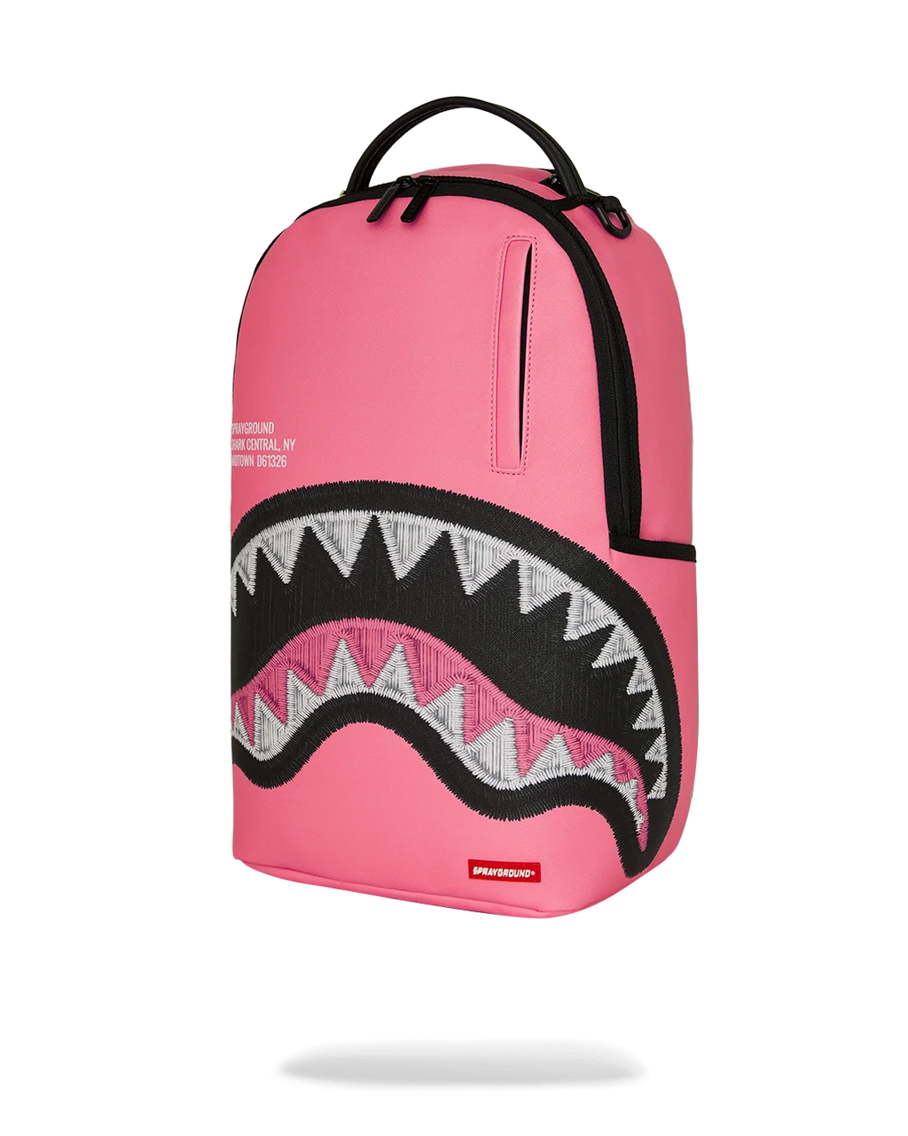 SHARK CENTRAL PINK EMBROIDERED SHARK BACKPACK