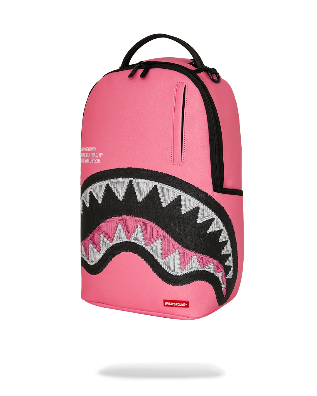 SHARK CENTRAL PINK EMBROIDERED SHARK BACKPACK