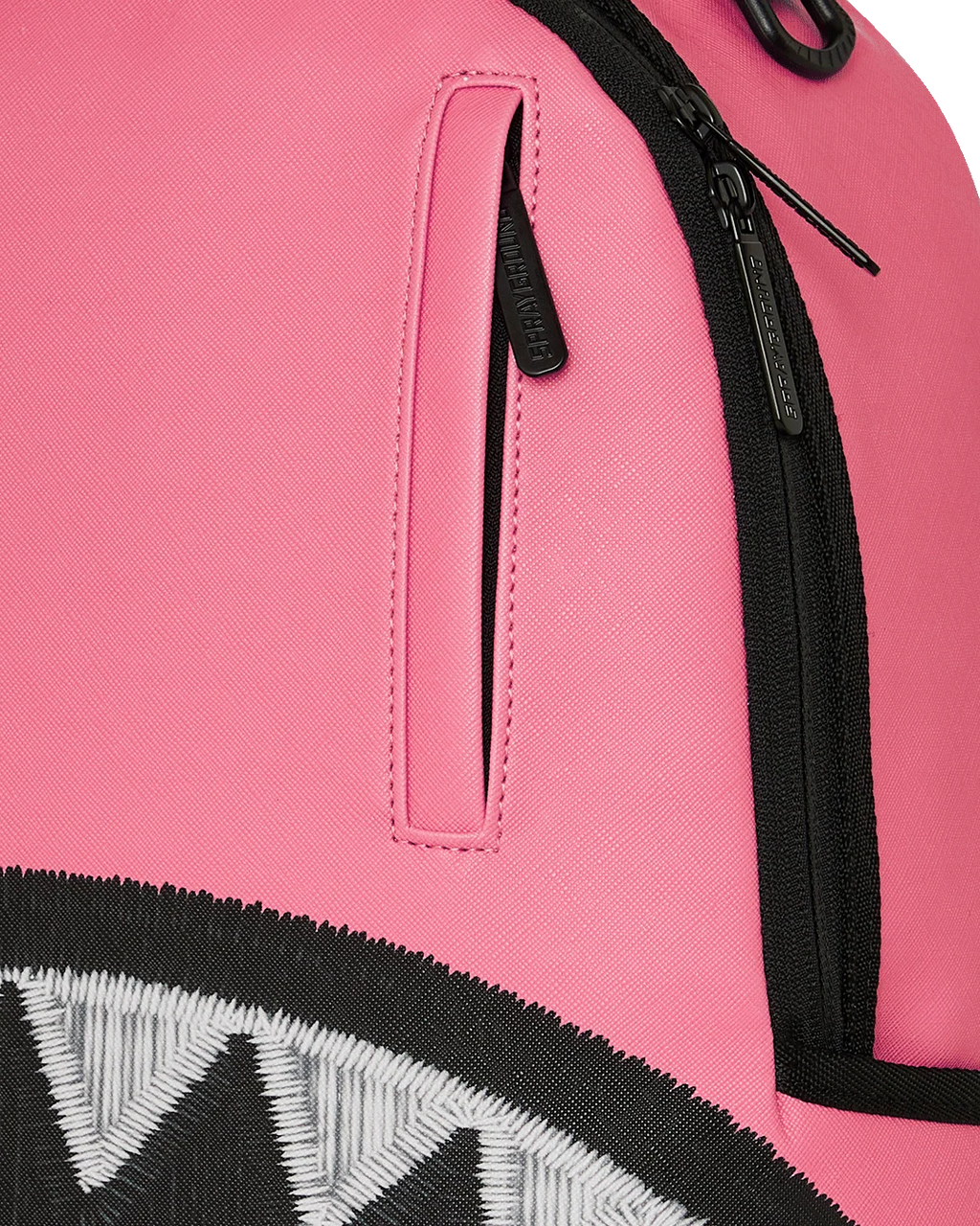 SHARK CENTRAL PINK EMBROIDERED SHARK BACKPACK