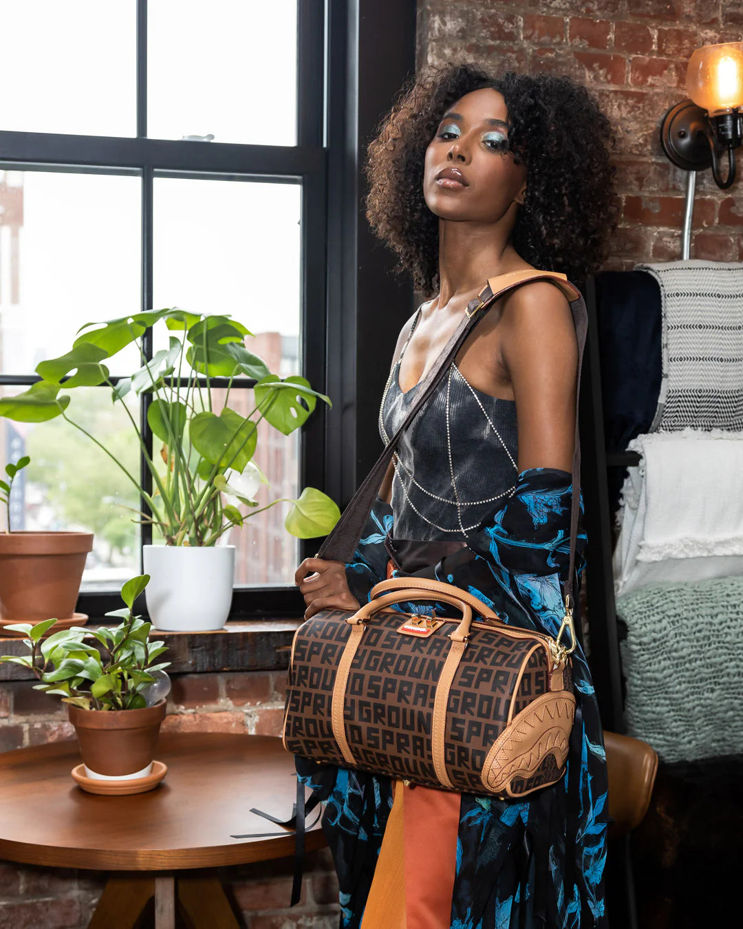 SPLIT INFINITI CHECK MINI DUFFLE