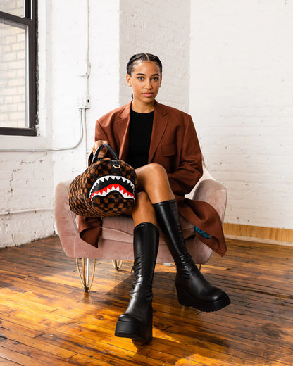 Borsa Sprayground FUR SHARKS IN PARIS MINI DUFFLE Marrone