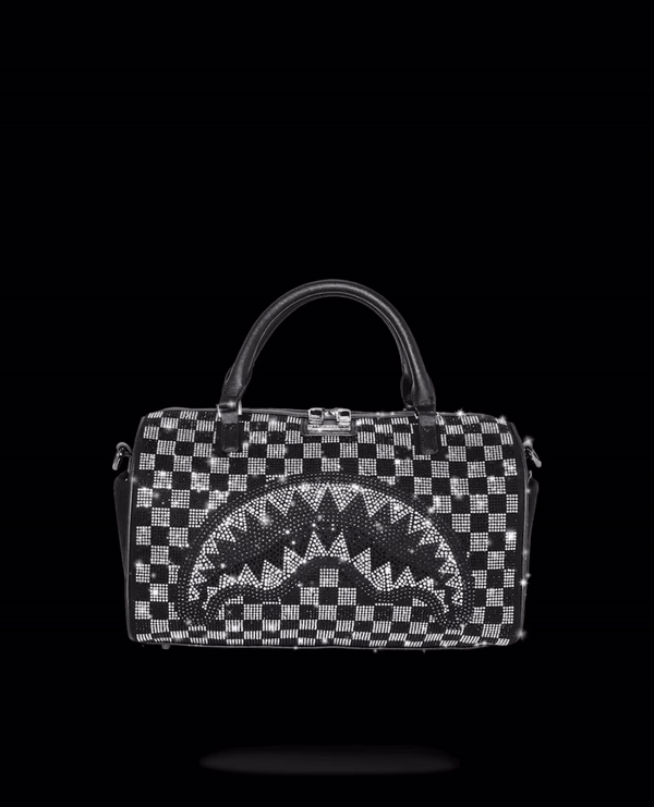 BORSA SPRAYGROUND TRINITY CHECKERED MINI DUFFLE NERO
