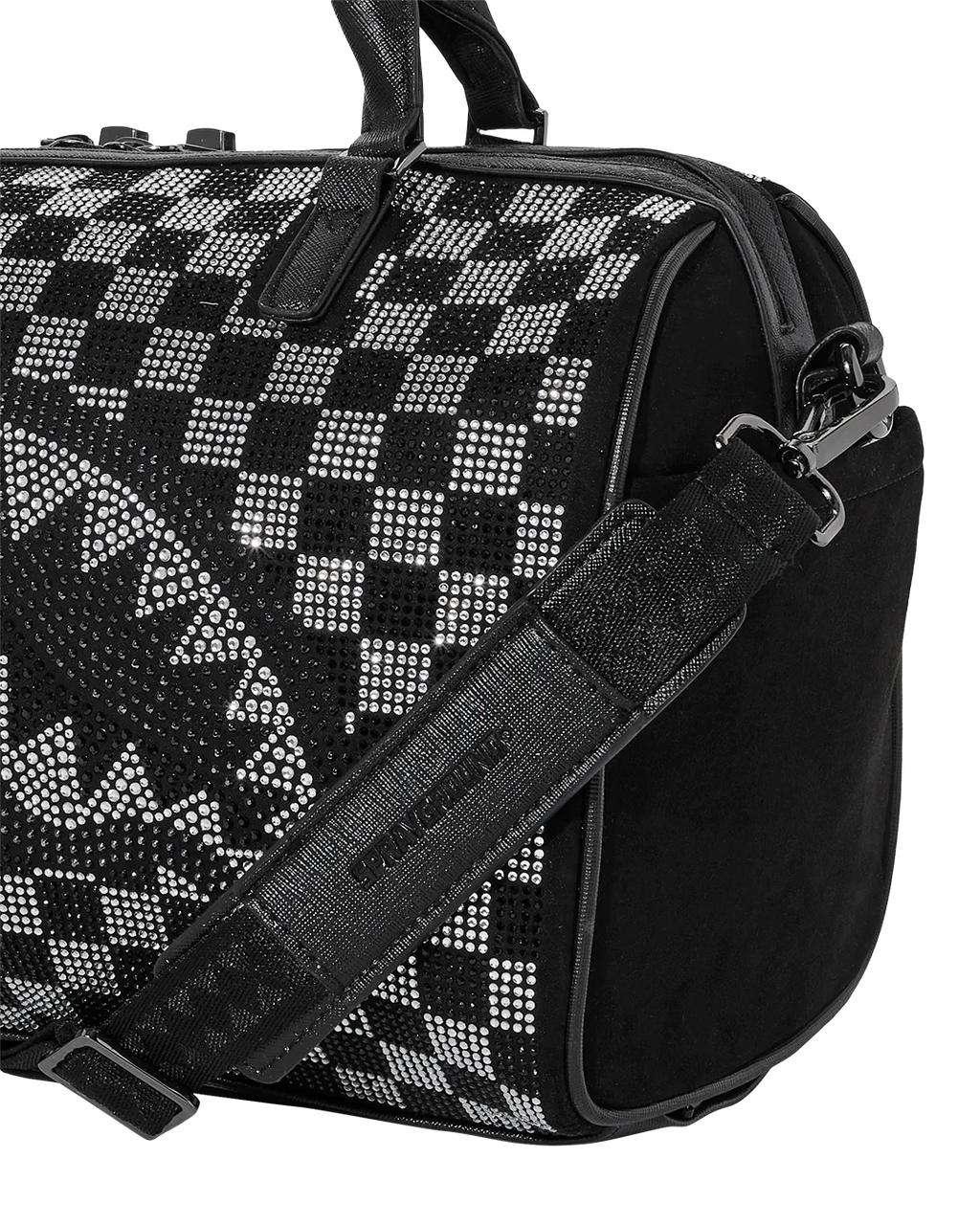 BORSA SPRAYGROUND TRINITY CHECKERED MINI DUFFLE NERO