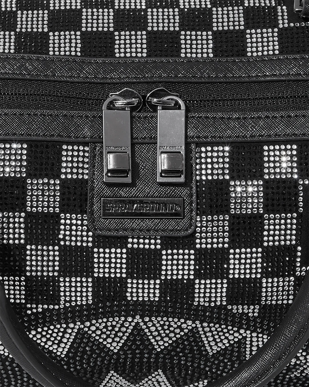 BORSA SPRAYGROUND TRINITY CHECKERED MINI DUFFLE NERO