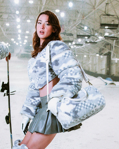 WHITE 3AM FUR MINI DUFFLE