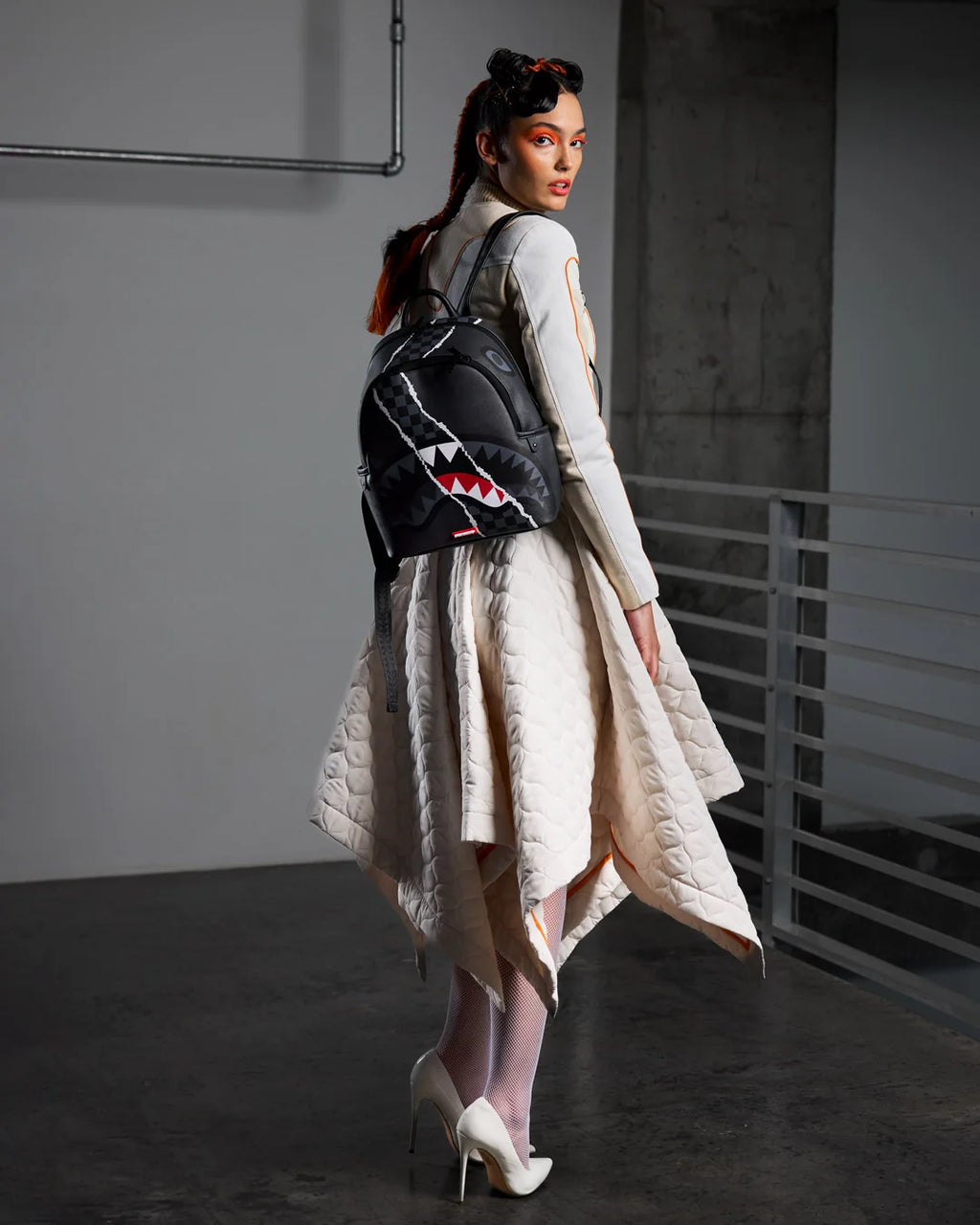 CENTER RIP REVEALING GRAY CHECK SAVAGE BACKPACK