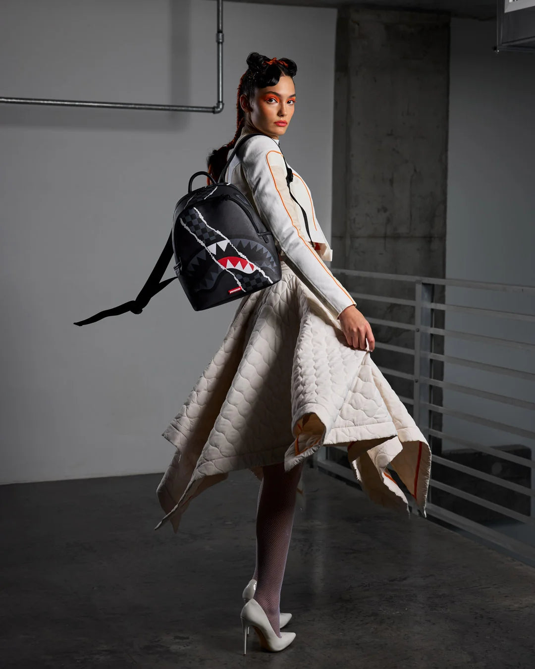 CENTER RIP REVEALING GRAY CHECK SAVAGE BACKPACK