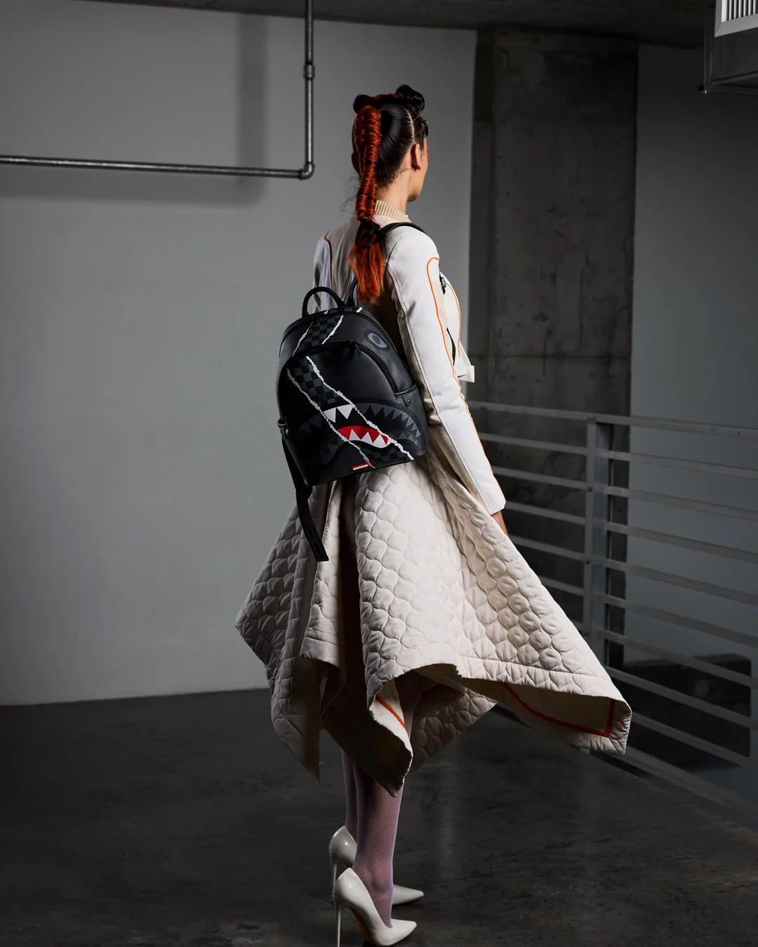 CENTER RIP REVEALING GRAY CHECK SAVAGE BACKPACK