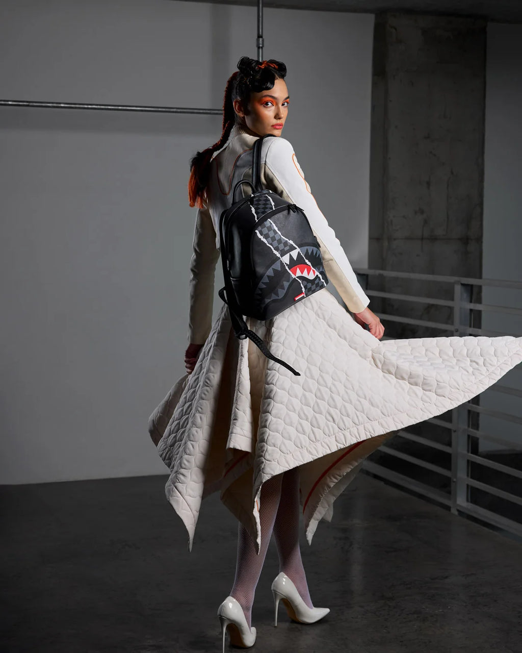 CENTER RIP REVEALING GRAY CHECK SAVAGE BACKPACK