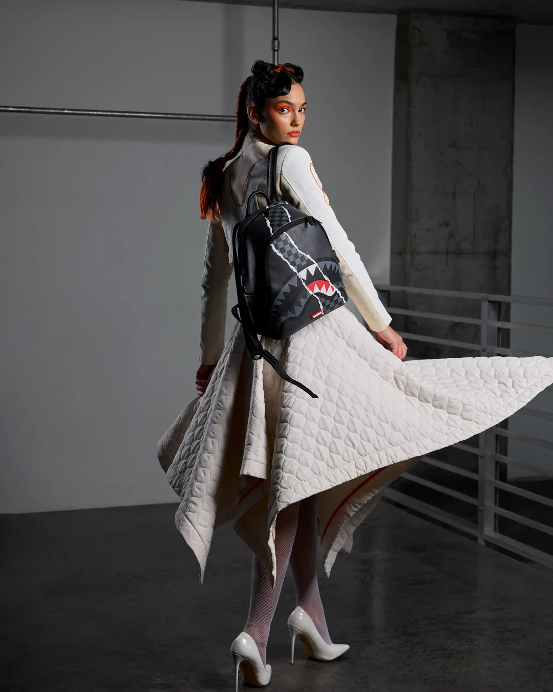 CENTER RIP REVEALING GRAY CHECK SAVAGE BACKPACK