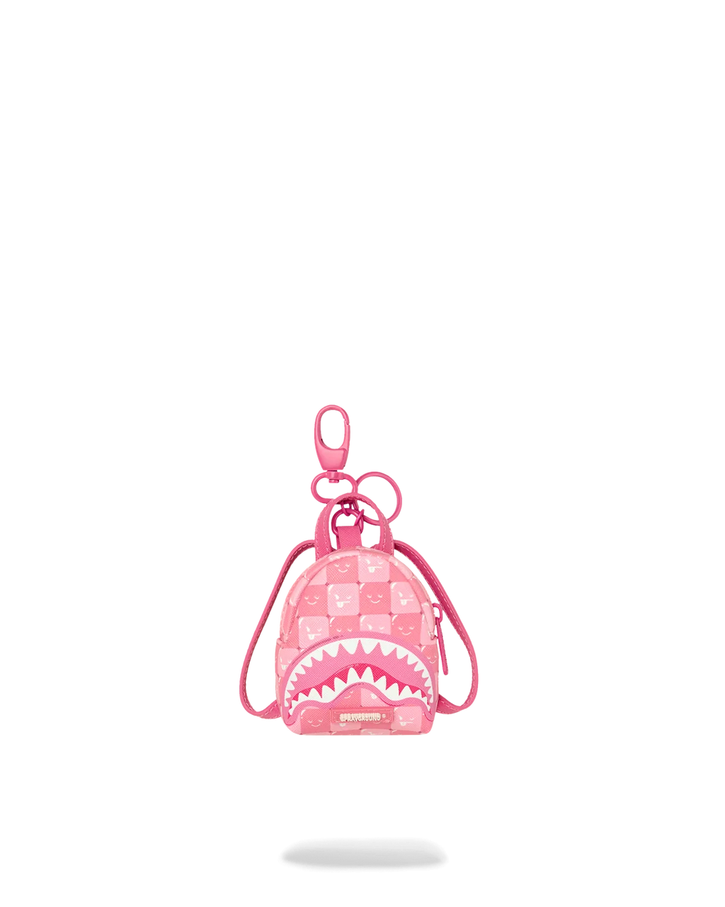 PINK NEW CHECK FACES BACKPACK KEYCHAIN