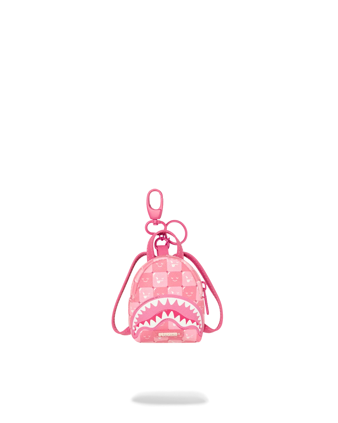 PINK NEW CHECK FACES BACKPACK KEYCHAIN