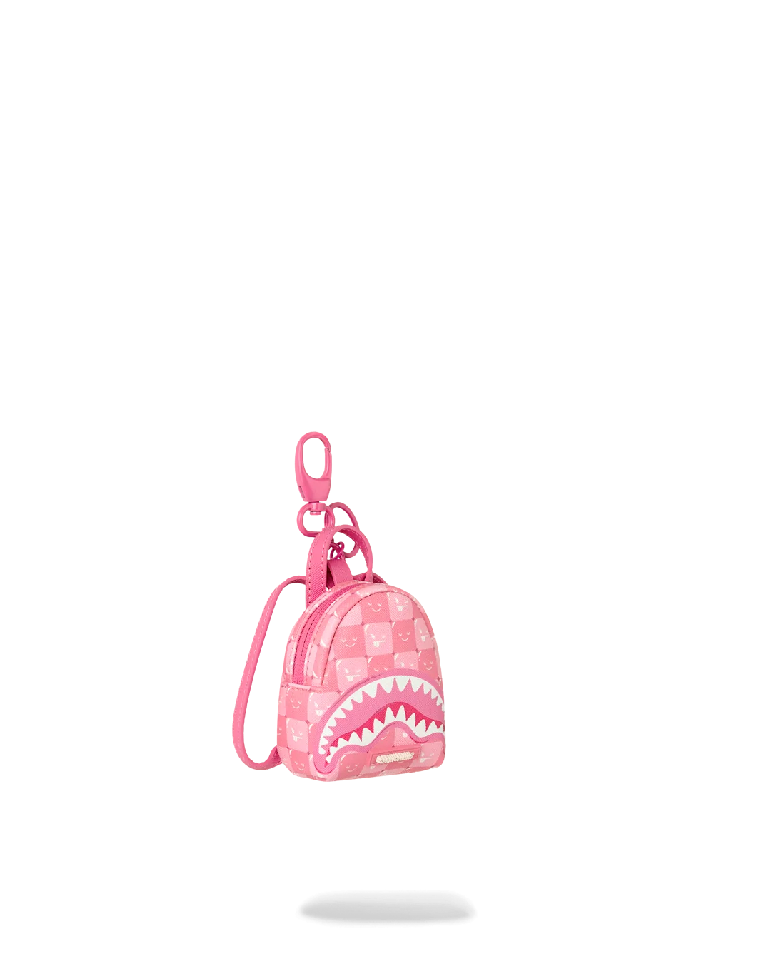 PINK NEW CHECK FACES BACKPACK KEYCHAIN
