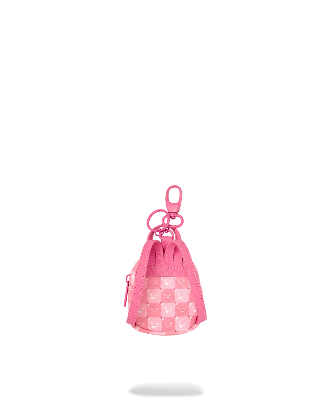 PINK NEW CHECK FACES BACKPACK KEYCHAIN
