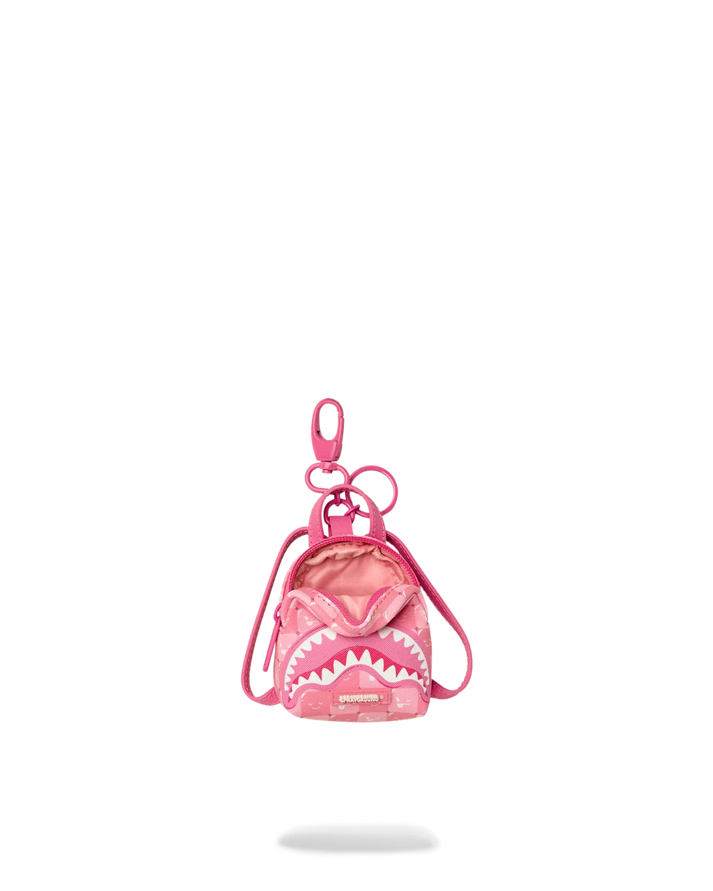 PINK NEW CHECK FACES BACKPACK KEYCHAIN