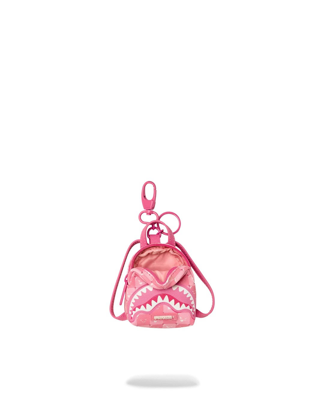 PINK NEW CHECK FACES BACKPACK KEYCHAIN