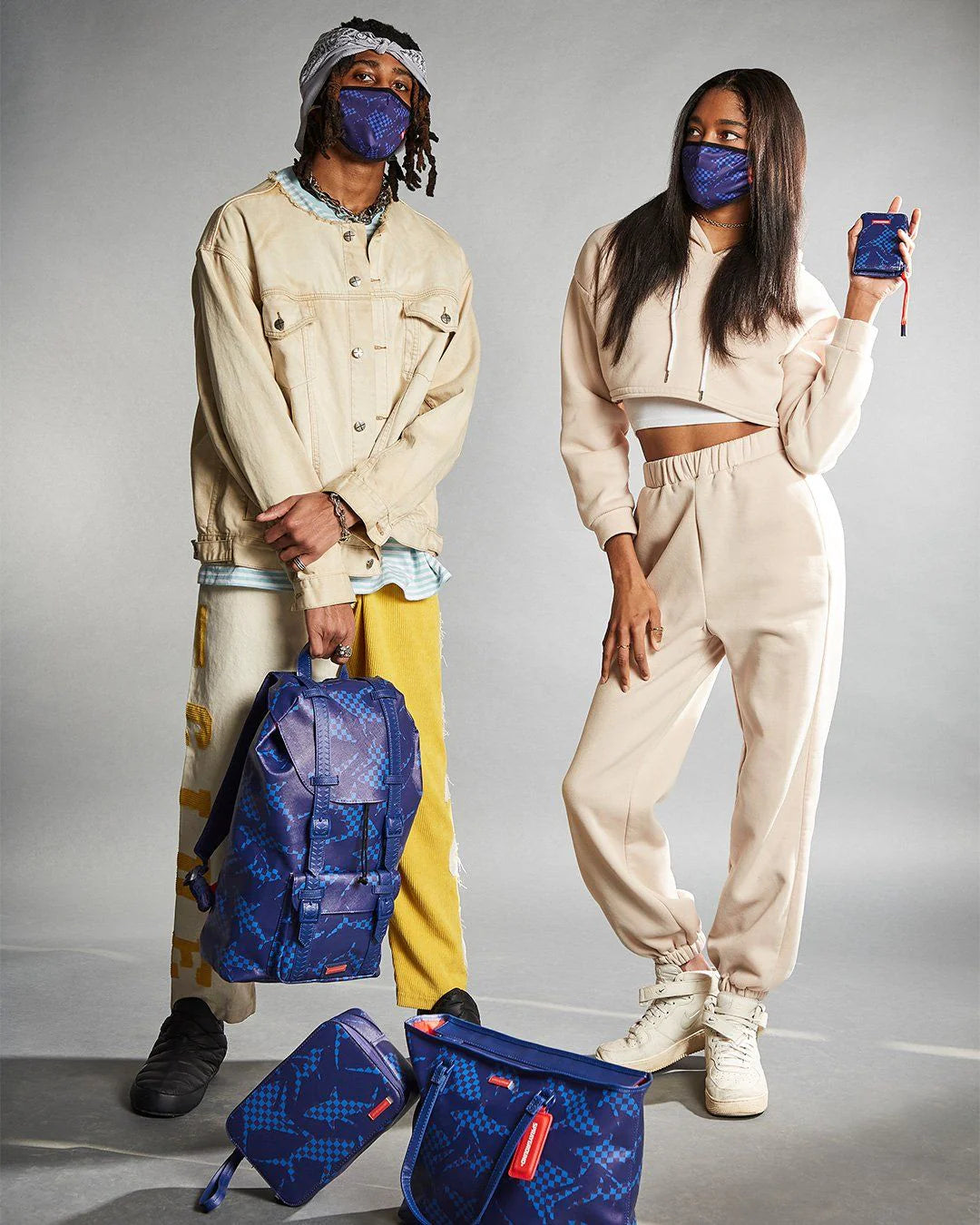 CAMO BLUE SHARK PATTERN TOTE