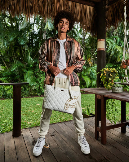 RIVIERA WHITE GOLD TOTE