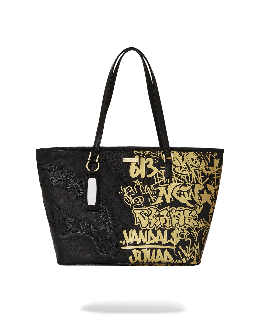 BORSA SPRAYGROUND HALF GRAFF GOLD TOTE NERO