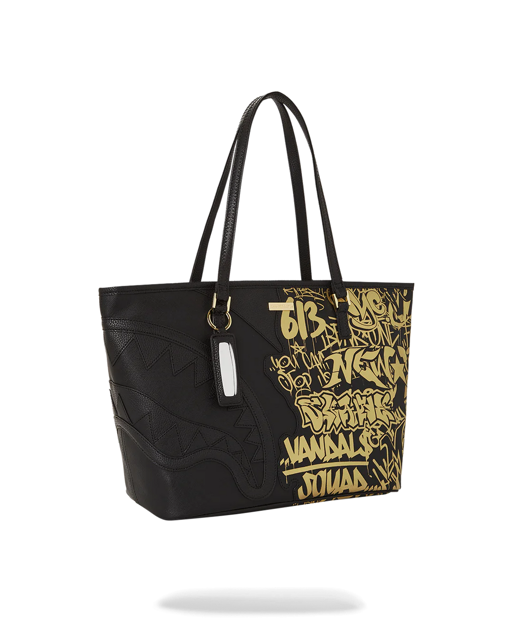BORSA SPRAYGROUND HALF GRAFF GOLD TOTE NERO