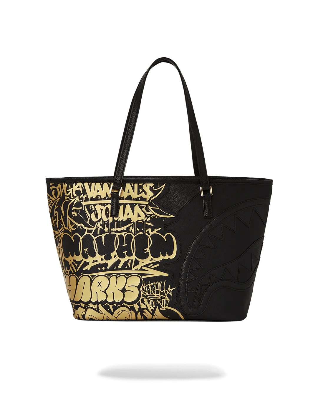 BORSA SPRAYGROUND HALF GRAFF GOLD TOTE NERO