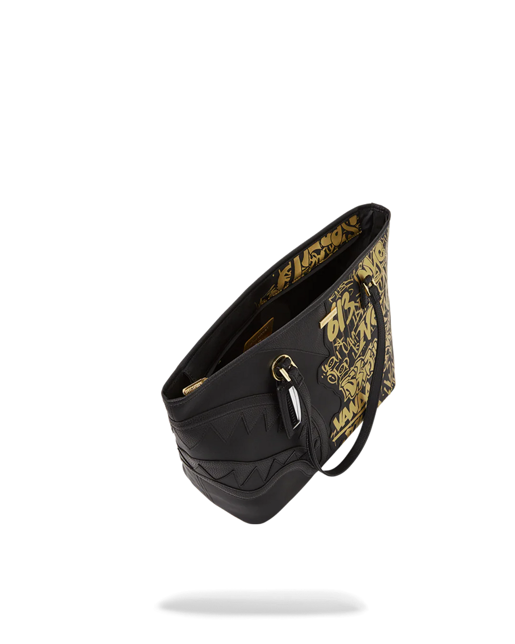 BORSA SPRAYGROUND HALF GRAFF GOLD TOTE NERO