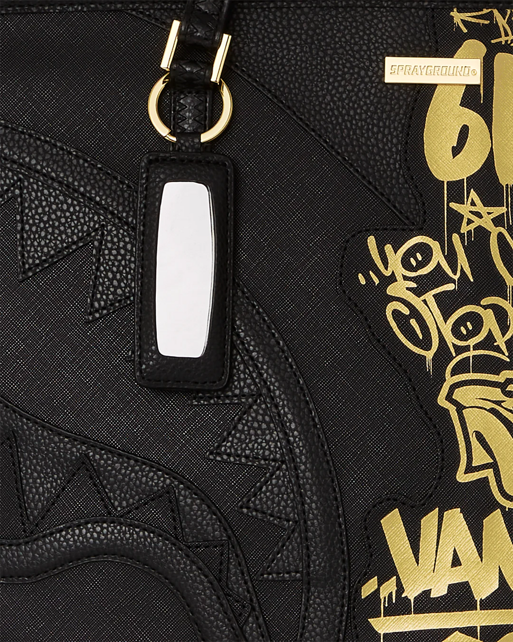 BORSA SPRAYGROUND HALF GRAFF GOLD TOTE NERO