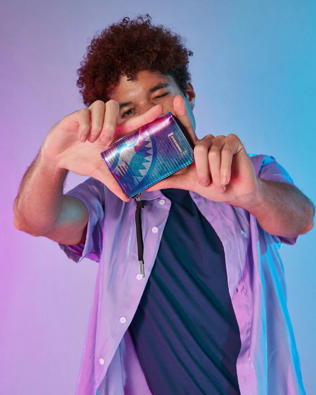 PORTAFOGLIO CON PORTAMONETE SPRAYGROUND TYE CHECK WALLET VIOLA