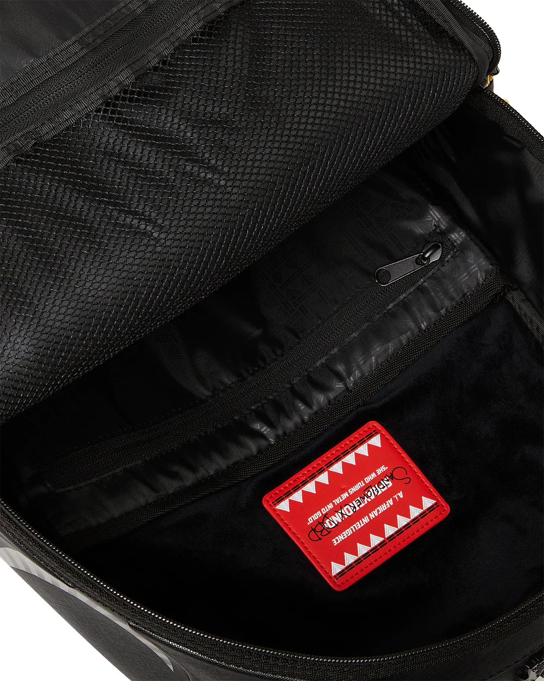 AI WONDERLAND GOLD AND BLACK BACKPACK