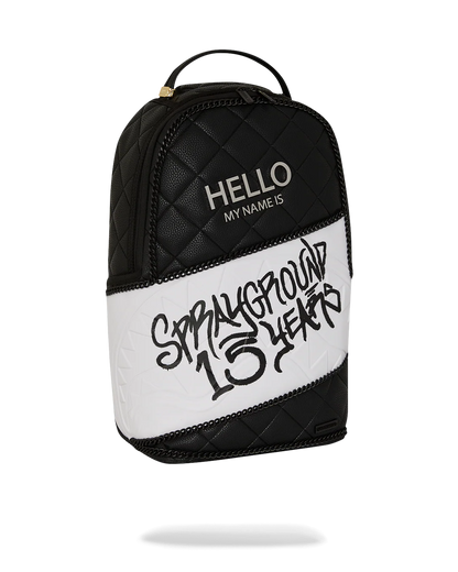 HELLO MY NAME IS 15 YEARS QUILTED BACKPACK