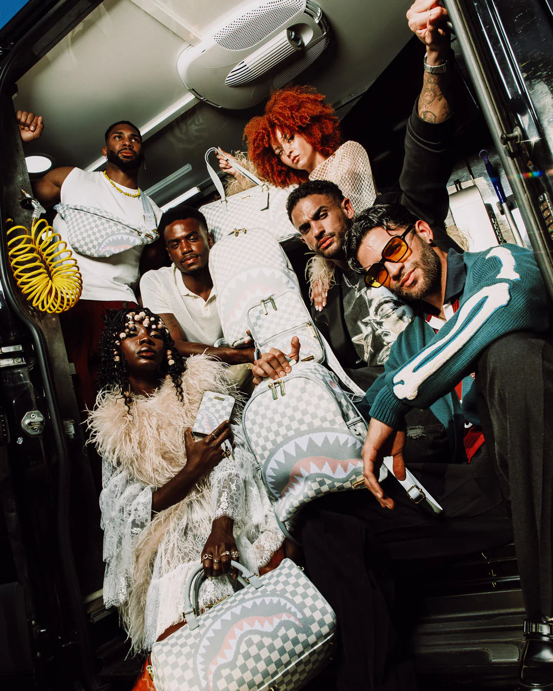 KNIT SHARKS IN PARIS IN CREAM DLX BACKPACK