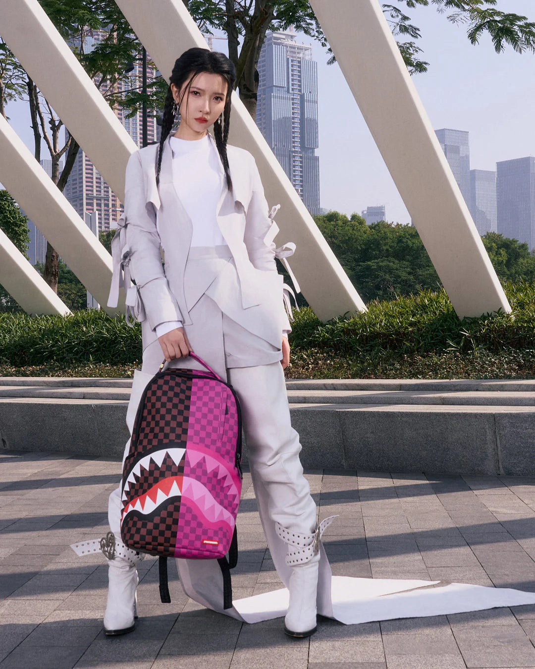 SPLIT SIP PINK CHECK DLXSV BACKPACK