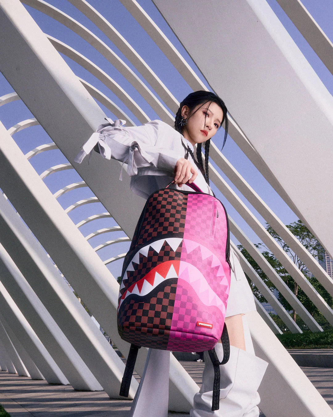 SPLIT SIP PINK CHECK DLXSV BACKPACK