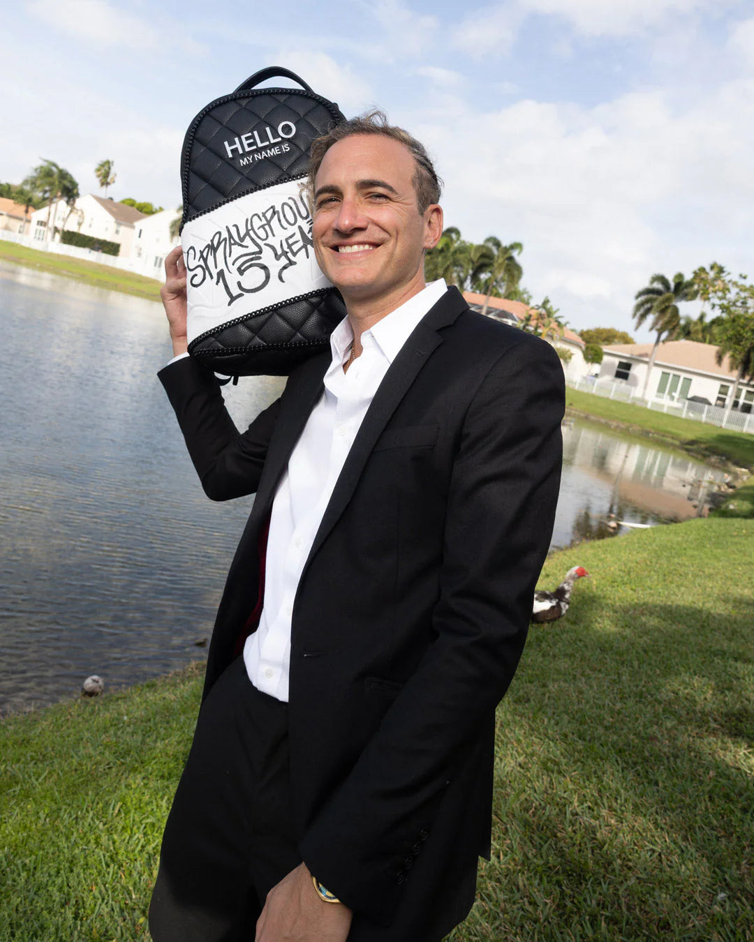 HELLO MY NAME IS 15 YEARS QUILTED BACKPACK