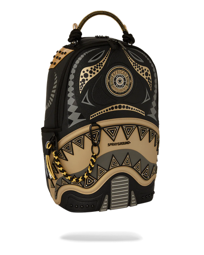 AI WONDERLAND GOLD AND BLACK BACKPACK