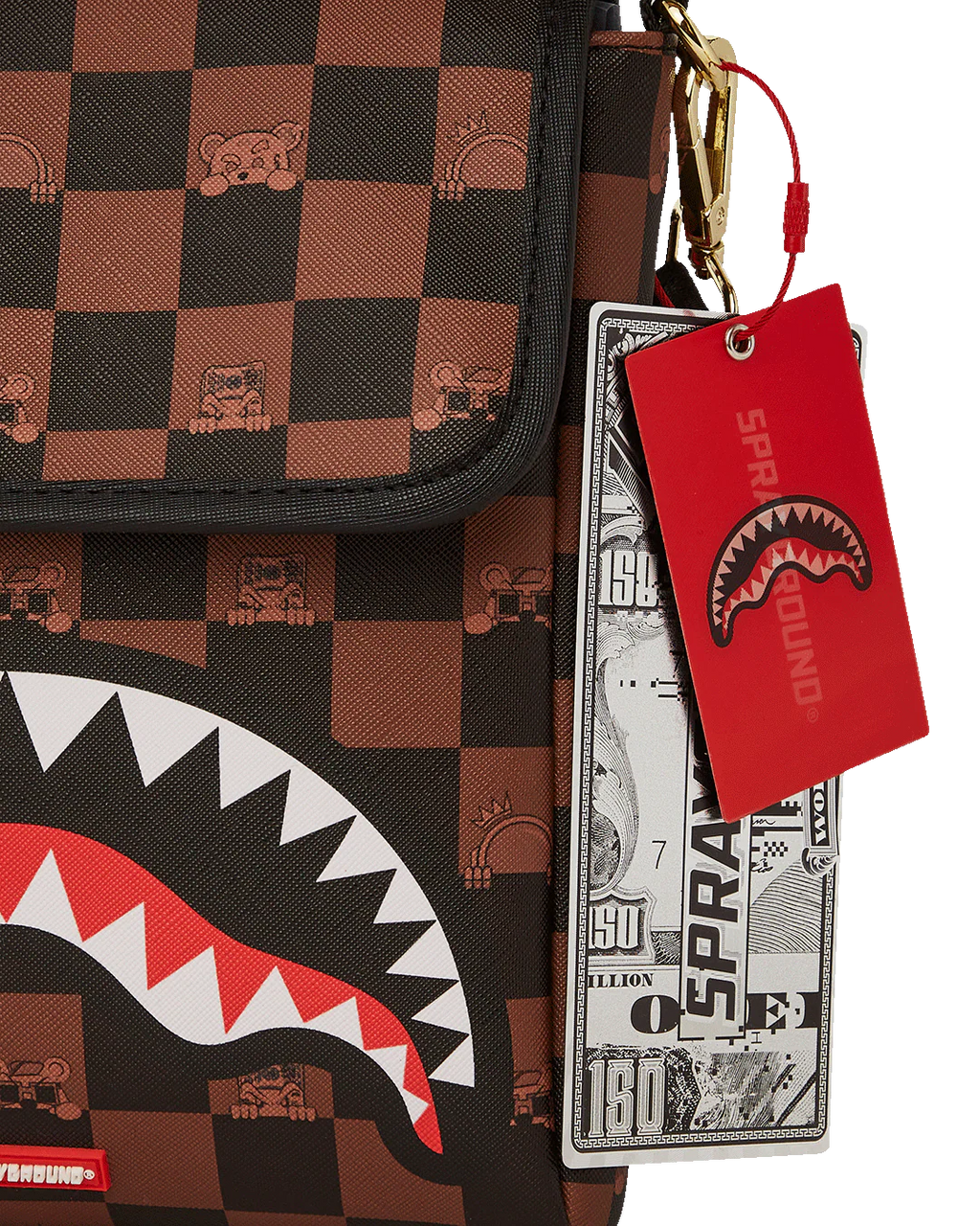 PEEKING CHARACTER CHECK MESSENGER SLING